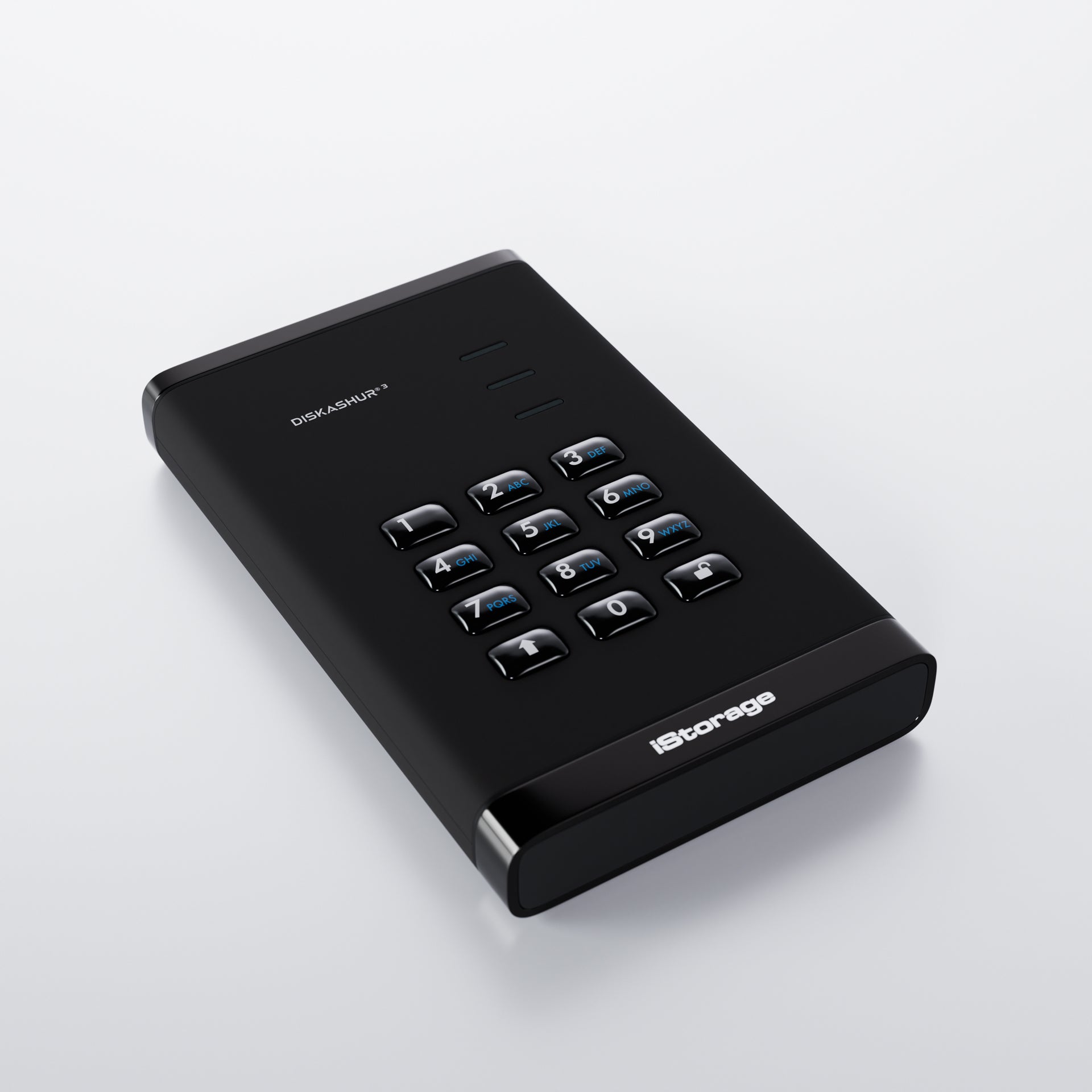 diskAshur3 Hardware Encrypted HDD by iStorage-Black