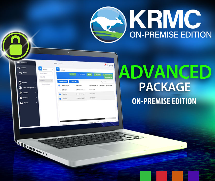 KRMC-On-Premise Edition is Kanguru's fully-integrated remote management console for managing Defender encrypted drives, hosted on a client's own server. The Advanced package provides organizations with a robust remote management platform to enforce strong data security policies.