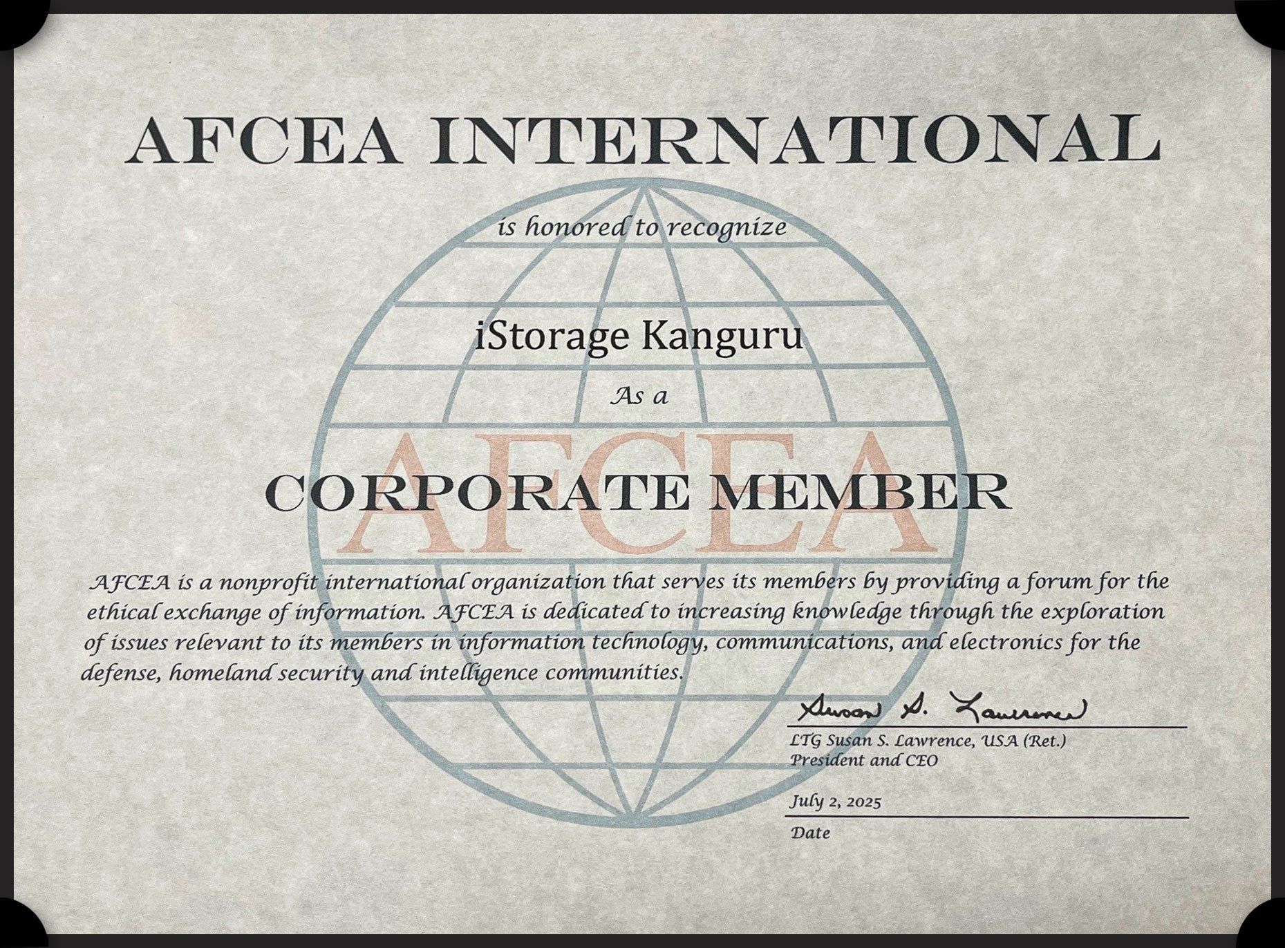 iStorage/Kanguru Recognized as a Corporate Member of AFCEA International