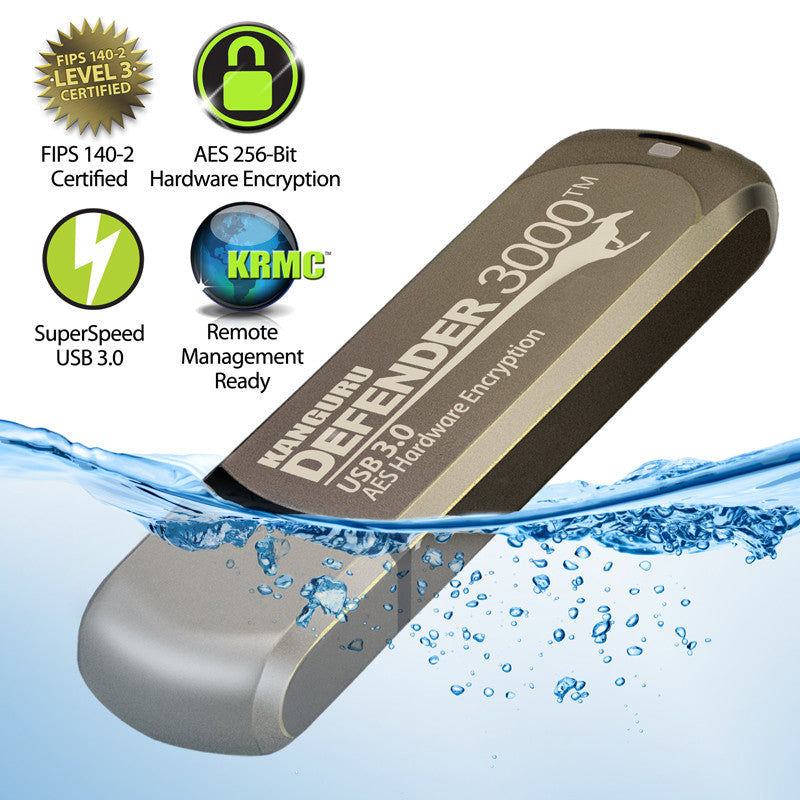 Waterproof Defender 3000 Flash Drive by Kanguru Provides Top-Notch Data Security For Any Organization
