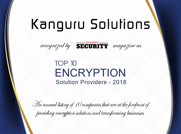 Kanguru Named Among The Top Ten Encryption Solution Providers for 2018