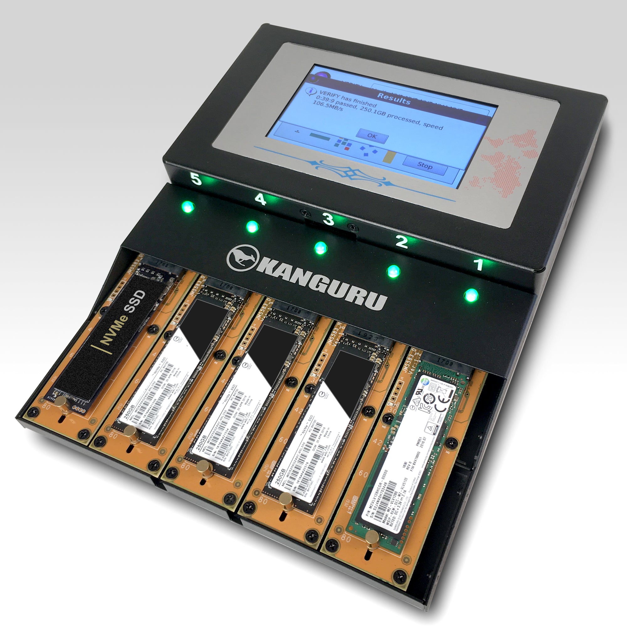 Easily Upgrade or Rollout New Systems to High-Speed NVMe Technology With The New KanguruClone™ 4 M.2 NVMe SSD Duplicator