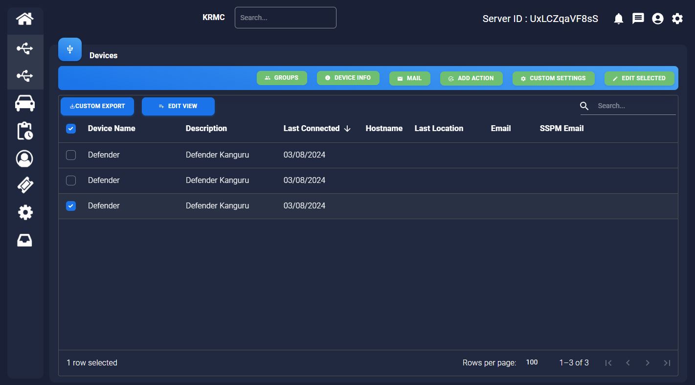 KRMC-Hosted screenshot of new interface- Night Theme