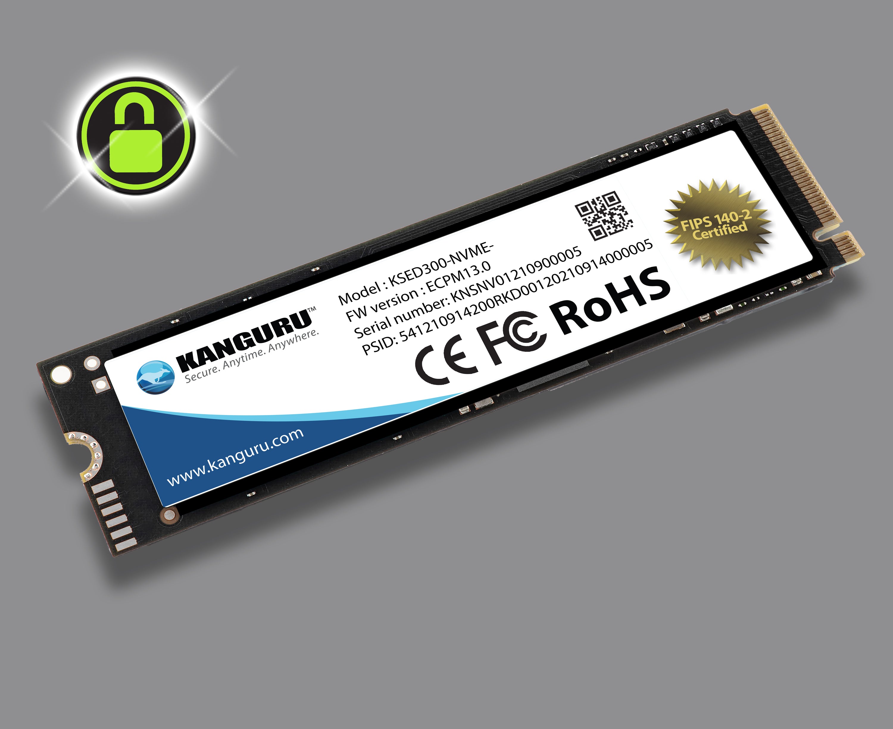 The FIPS 140-2 Certified, Kanguru Opal SED300 M.2 NVMe Internal Self-Encrypting Solid State Drive is the perfect solution for any organization or individual looking to secure data and meet the toughest compliance standards.