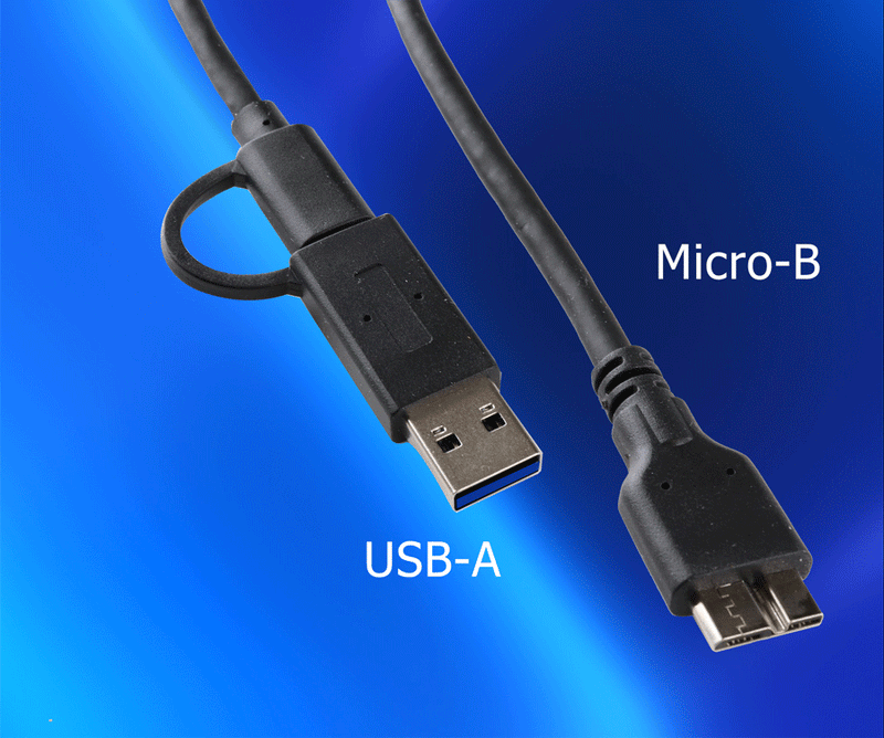 USB-A + USB-C Hi-Speed-Kabelanschluss