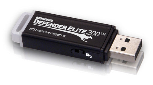Kanguru Defender Elite200 FIPS 140-2 Certified, Hardware Encrypted USB Flash Drive