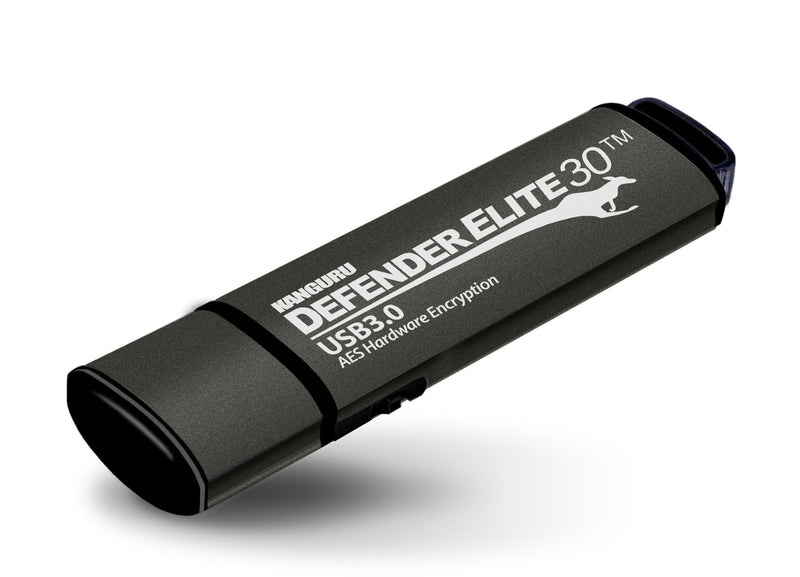 Kanguru Defender Elite30 SuperSpeed USB 3.0 Hardware Encrypted USB Secure Flash Drive with Physical Write Protect Switch 