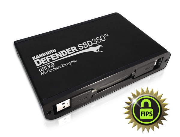 Kanguru Defender SSD350, FIPS 140-2 Certified, hardware encrypted solid state drive