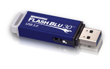 Kanguru FlashBlu30 Lightning Fast USB3.0 Flash Drive with Physical Write Protect Switch