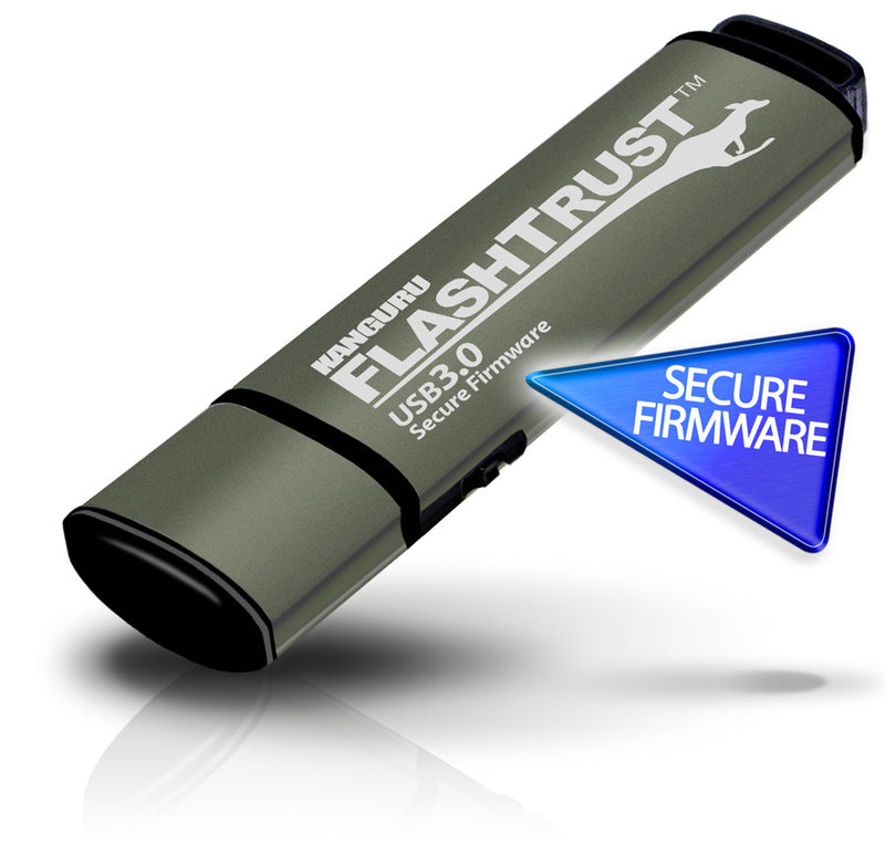 The Kanguru FlashTrust USB 3.0 Flash Drive is the world's first unencrypted drive with onboard, trusted firmware to protect against "BadUSB"