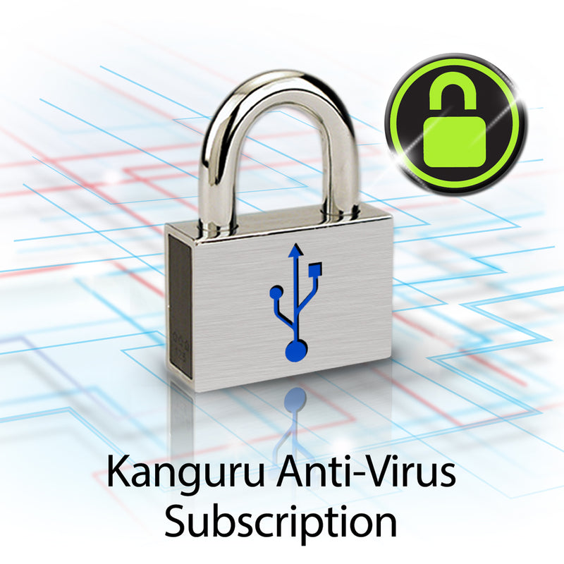 Kanguru Defender Anti-Virus Subscription License for protecting Defender hardware encrypted USB devices
