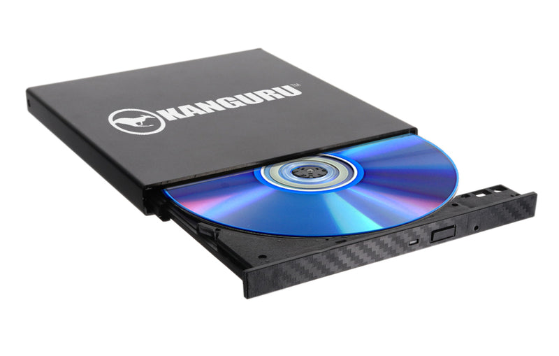 Burn DVD and CD disks quickly and easily with this exceptional DVD disk burner. Barely bigger than a DVD itself, this remarkable little DVDRW is big on convenience. The Kanguru QS Slim DVDRW DVD Burner is an ultra-compact, portable optical drive powered by USB using SuperSpeed USB3 interface. This TAA Compliant DVD Burner can burn DVDs or CDs in a snap!