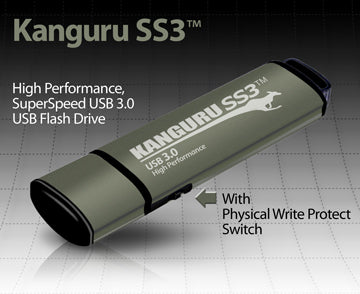 Kanguru SS3, USB 3.0 Flash Drive with Physical Write Protection Switch