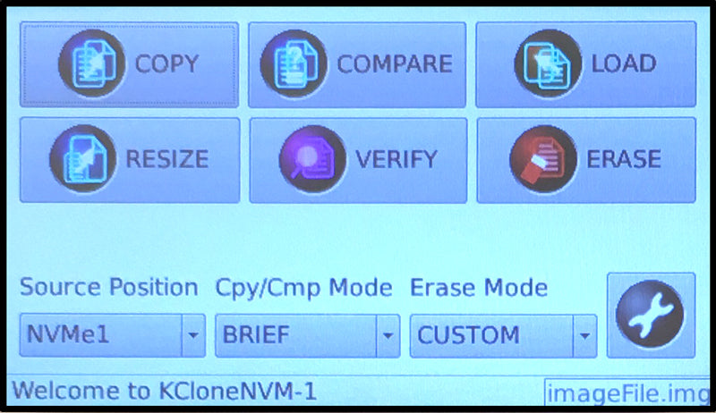 Viewscreen on the new KanguruClone M.2 NVMe SSD Duplicator