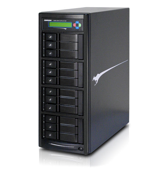 The KanguruClone Hard Drive Duplicator 11-HD Tower is an affordable, fast, stand-alone hard drive duplicator